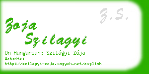 zoja szilagyi business card